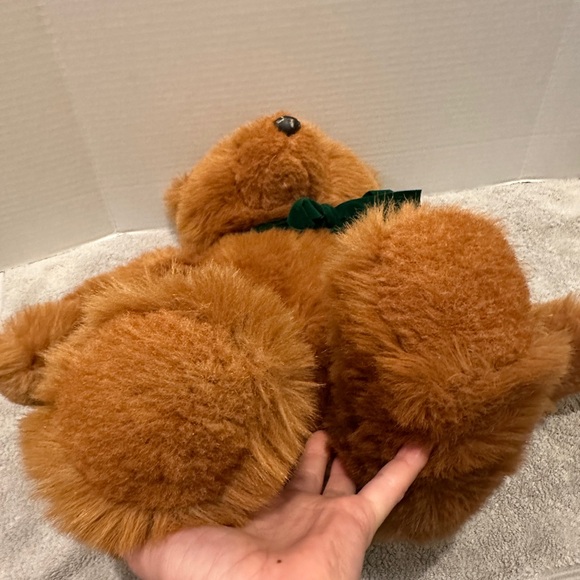 1987 Vintage GUND JC PENNY Teddy Bear - Green Ribbon Plush - 22" Tall - Gold Tag - Picture 4 of 10